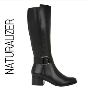 Wide Calf- Size 10 Naturalizer Black Heeled Boots